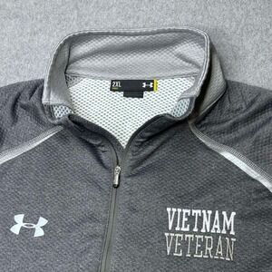 Under Armour Mens Size 2x Grey 1/4 Zip Long Sleeve Vietnam Veteran Service‎